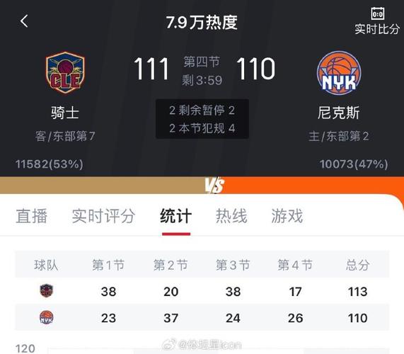 尼克斯和骑士的赛程