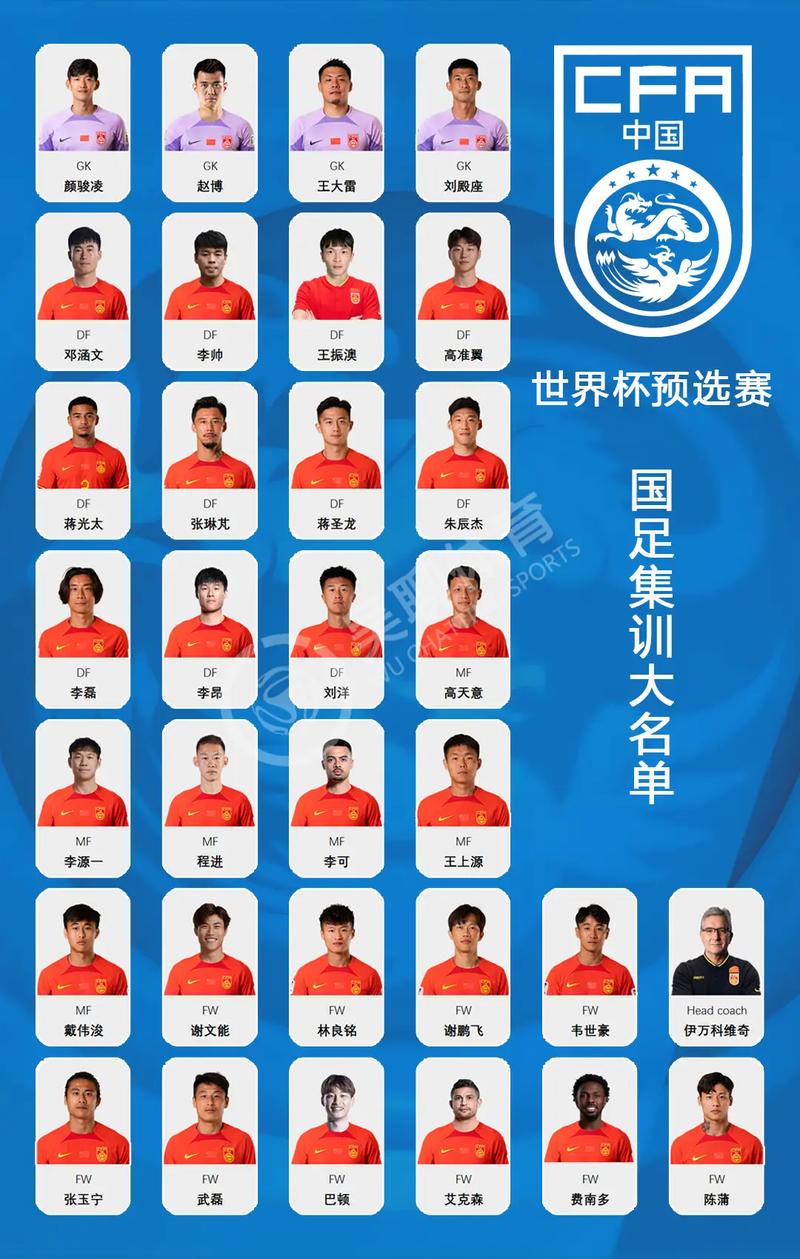 中国男足世界杯球员名单